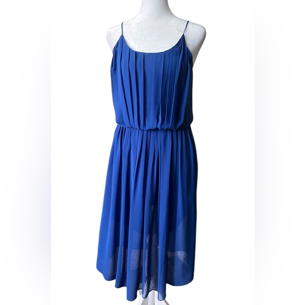 Sandro cobolt Blue adjustable spaghetti strap Midi Dress